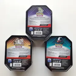 Pokemon Triple Whammy Collector Tins Art Set Sealed - Image 2