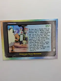 NM! HOLO 2000 Topps Pokemon EP24 Primeape Goes Bananas Pokemon SERIES 2 EPISODE - Image 2