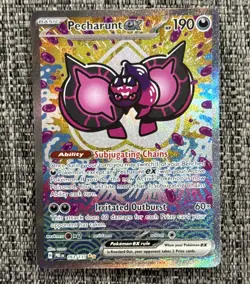 Pecharunt ex 163/131 Special Illustration Rare Pokemon Pris. Evolutions ENG NM/M - Image 1