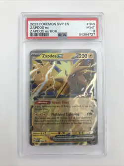 2023 POKEMON SVP EN-SV BLACK STAR PROMO ZAPDOS EX BOX #049 ZAPDOS EX PSA 9 - Image 1