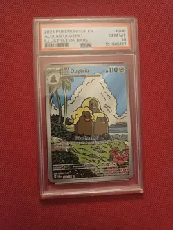 PSA 10 Pokemon TCG Alolan Dugtrio Card Surging Sparks 208/191 PSA 10 - Image 1