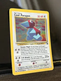 🌈🦄Pokemon TCG 2000 Cool Porygon Holo Rare Black Star Promo Card 15/53 WOTC LP - Image 2
