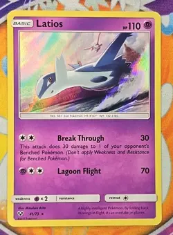 🔥2017 Pokemon TCG - Latios 41/73 SM Shining Legends Holo Rare Card 👍📈 - Image 1