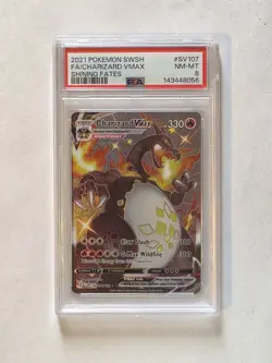 PSA 8 Pokemon Charizard VMAX Shining Fates Shiny Vault SV107/SV122 Holo - Image 1
