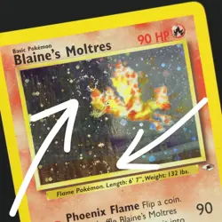 DOUBLE SWIRL 🌀💫 Blaine's Moltres 1/132 Gym Heroes Unlimited Holo Pokemon Card - Image 1