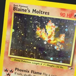 DOUBLE SWIRL 🌀💫 Blaine's Moltres 1/132 Gym Heroes Unlimited Holo Pokemon Card - Image 2