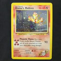 DOUBLE SWIRL 🌀💫 Blaine's Moltres 1/132 Gym Heroes Unlimited Holo Pokemon Card - Image 3