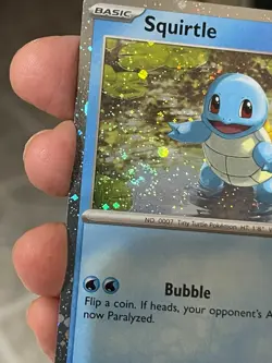 POKEMON SQUIRTLE SVP048 PROMO BLACK STAR COSMOS HOLOFOIL WITH SWIRL NM CARD - Image 3