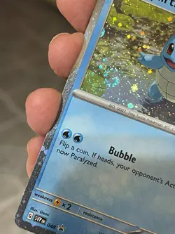 POKEMON SQUIRTLE SVP048 PROMO BLACK STAR COSMOS HOLOFOIL WITH SWIRL NM CARD - Image 4