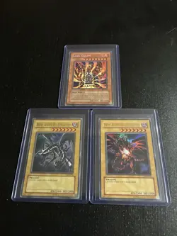 Konami Yu-Gi-Oh! Lava Golem & Red-Eyes B. Dragon Card Lot PGD LOB JMP (3 Cards) - Image 1