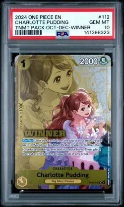 2024 ONE PIECE TOURNAMENT PACK OCT-DEC 112 CHARLOTTE PUDDING WINNER PSA 10 - Image 1
