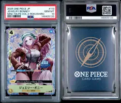 2025 ONE PIECE JPN MINI-TIN PACK SET VOL.2 #113 JEWELRY BONNEY PSA 10 - Image 3
