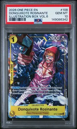 One Piece Illustration Box Vol. 6 Donquixote Rosinante OP12-108 PSA 10 English - Image 1