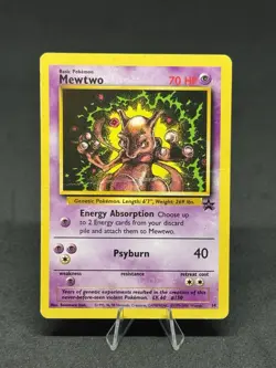 Pokemon Mewtwo 14 Vintage Black Star Promo Card WOTC - Image 1