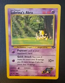 Sabrina's Abra 94/132 Gym Challenge Pokemon Vintage Psa Tcg Card - Image 1