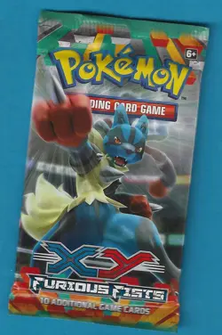 Pokemon "Furious Fists" 10-Card Sealed Booster Pack (Mega Lucario) X1 - Image 1