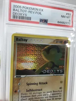 PSA 8 MINT Baltoy 2005 EX Deoxys 53/107 Reverse Holo Stamped Pokemon Card - Image 2