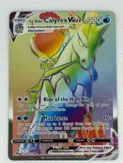 Ice Rider Calyrex VMAX 202/198 Chilling Reign Rainbow Secret Rare Pokemon Card - Image 1