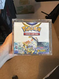Pokemon TCG Brilliant Stars Booster Box 36 Packs, New Sealed acrylic case - Image 1
