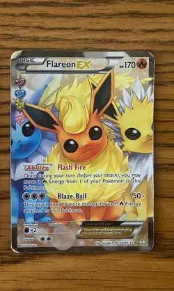 Pokemon Flareon EX Full Art Ultra Rare Holo RC28/RC32 Generations Card - Image 1
