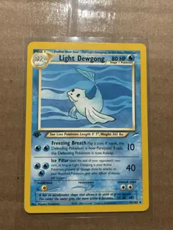 Pokemon Card - Light Dewgong Neo Destiny 45/105 Uncommon 1st Edition LP - Image 1