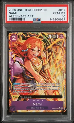 2025 ONE PIECE PRB02-PREMIUM BOOSTER -ONE PIECE CARD THE BEST- VOL.2 NAMI PSA 10 - Image 1