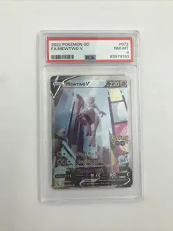 2022 Pokemon Go Mewtwo V Alt Full Art Card PSA 8 72/78 - Image 1