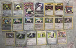 Snorlax Lot Of 19 Cards + 1 Sticker Jpn CD Promo Jungle Vintage (Massive Swirl!) - Image 1
