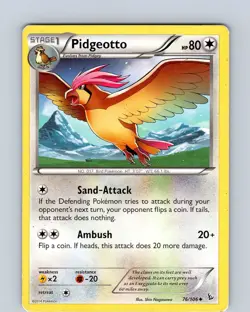 Pokemon TCG Pidgeotto XY Flashfire 76/106 Regular Uncommon Card Played MP-LP - Image 1