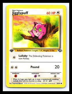 💥 Pokemon Jigglypuff Jungle Set 1st Edition Stamp # 54/64 Vintage Card 1999 - Image 1
