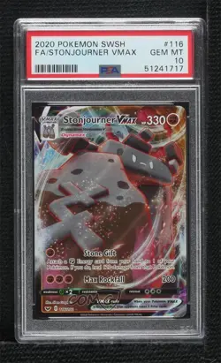 Stonjourner VMAX Pokemon Sword & Shield PSA 10 GEM MT - Image 1