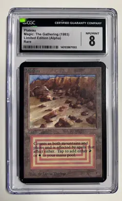 Plateau Alpha MTG 1993 Cgc 8 Magic The Gathering Nm/mt Near Mint/Mint Dual Land - Image 1