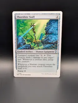 MTG - Thornbite Staff - WHITE BORDER - Kindred Artifact - MB2 #99 - UC - Image 1
