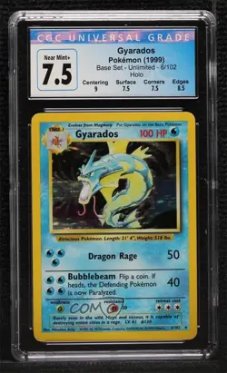 Gyarados Holo Pokemon Base Set CGC 7.5 1999 - Image 1