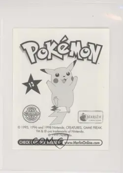 Weedle Merlin Pokemon Album Stickers #13 1999 - Image 2