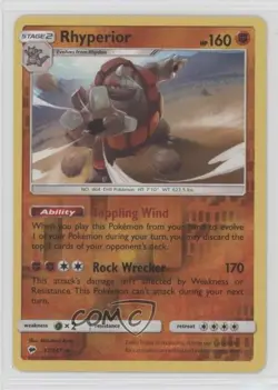 Rhyperior Reverse Foil Pokemon Sun & Moon Burning Shadows #67 - Image 1