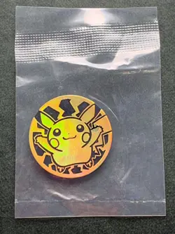 Pikachu plastic medal coin Holo Pokemon Japanese Pocket Monster Nintendo RARE - Image 2