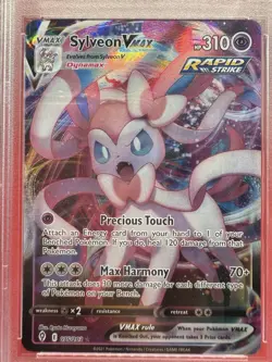 2021 POKEMON SWORD & SHIELD EVOLVING SKIES #075 FULL ART/SYLVEON VMAX PSA 8 -TCG - Image 2