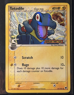 Pokemon Totodile 67/101 Dragon Frontiers Delta Species Reverse Holo - STAMPED - - Image 1