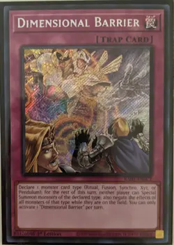 YuGiOh Dimensional Barrier Secret Rare 1st Edition RA01-EN072 - Image 1