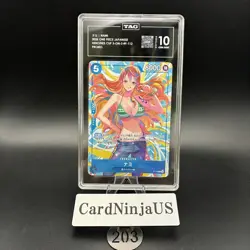TAG GEM MINT 10 Nami P P-112 Promo Pirates Party One Piece Card Game 203 - Image 1
