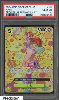 2024 One Piece OP09 Japanese Special Alternate Art #106 Nami PSA 10 GEM MINT - Image 1