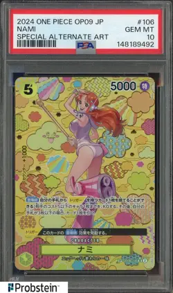 2024 One Piece OP09 Japanese Special Alternate Art #106 Nami PSA 10 GEM MINT - Image 1