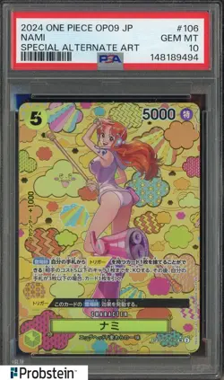 2024 One Piece OP09 Japanese Special Alternate Art #106 Nami PSA 10 GEM MINT - Image 1