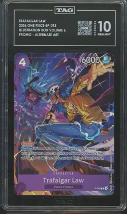 2026 One Piece Promo #P-093 Trafalgar Law Gem Mint TAG 10 - Image 1