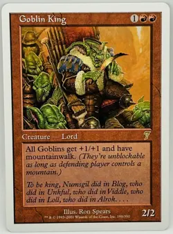 Goblin King 7th Edition LP Lightly Played Red Rare MAGIC THE GATHERING MTG CARD - Image 1