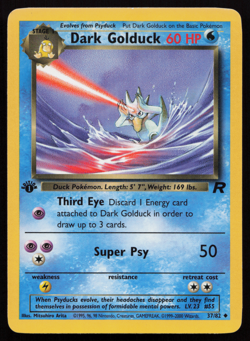 1st Edition Vintage Pokemon Card Dark Golduck Uncommon Team Rocket 37/82 LP! - Image 1