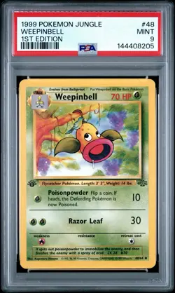 1999 Pokemon Card 1st Edition Weepinbell 48/64 Jungle Set PSA 9 MINT *NEW CERT* - Image 1