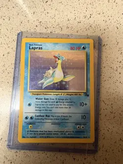 Lapras 10/62 Fossil Holo Rare Unlimited Basic 80 HP Pokemon Card English - Image 2
