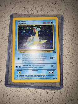 Lapras 10/62 Fossil Holo Rare Unlimited Basic 80 HP Pokemon Card English - Image 3